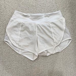 white lululemon shorts size 4 with mesh details